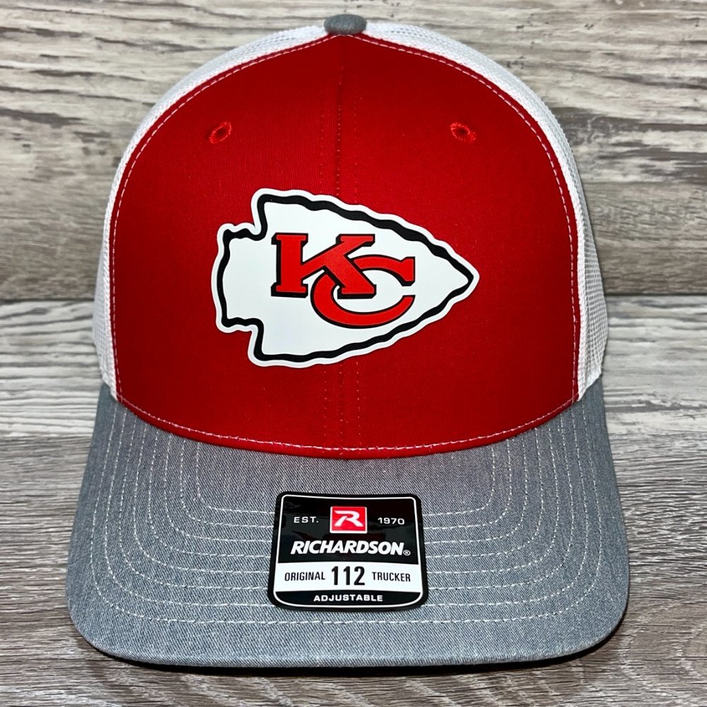 Kansas City Chiefs 3D Patch Snapback Trucker Hat- Red/ White/ Grey